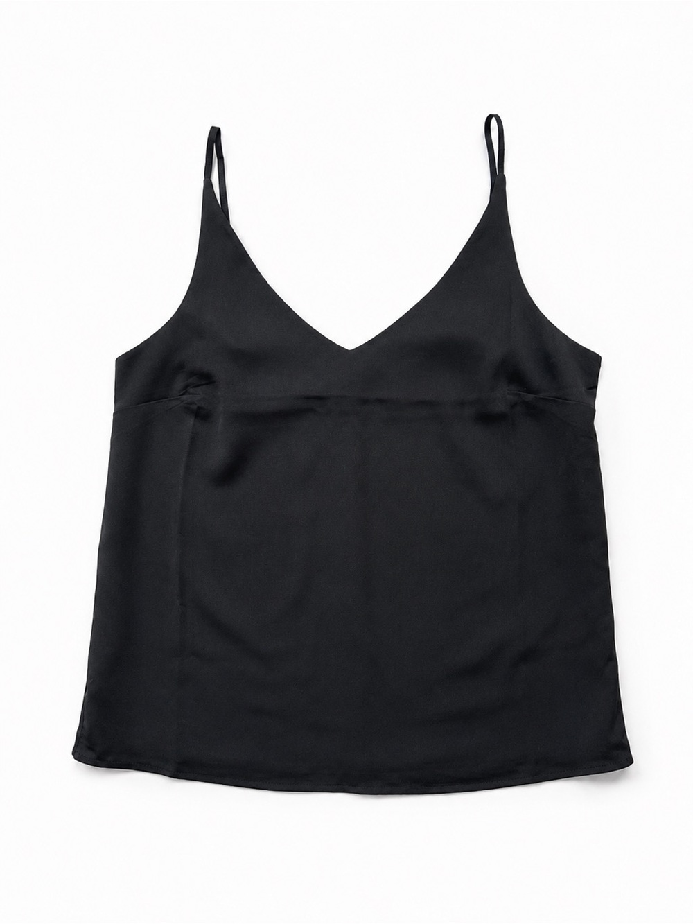BNWT Banana Republic Black Satin V Neck Cami Tank Top Size Small